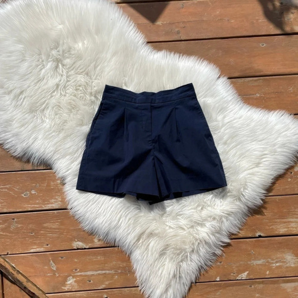 Wilfred Navy Blue Highrise Shorts - Picture 3 of 10